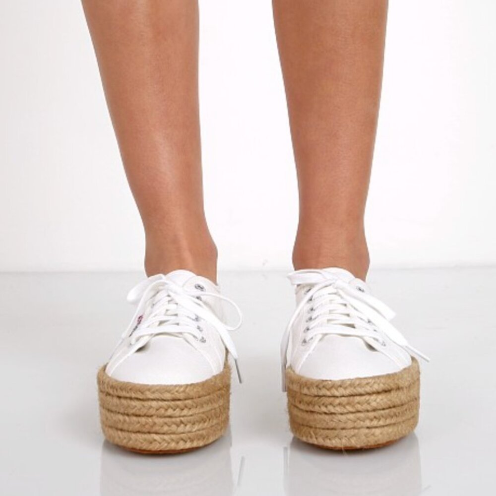 Superga Cotropew Espadrille Platform Sneakers Whi… - image 2